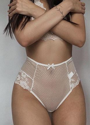 Трусики мереживні високі