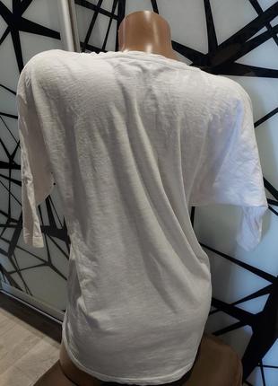 Стильная футболка amisu с абстракцией, турция 44-46 белая2 фото