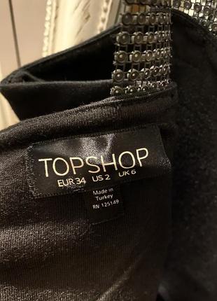 Сукня topshop чорна з бретелями в стразах7 фото