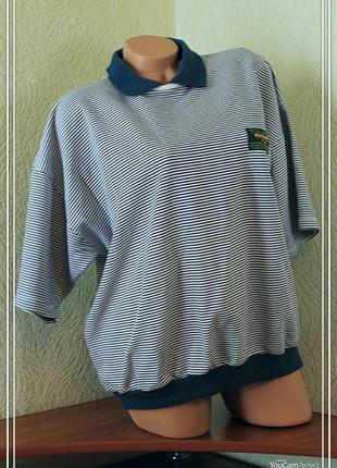 Світшот з коротким рукавом і коміром в смужку,р. l-xl