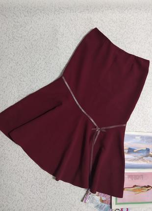 Юбка цвета марсала, бордовая