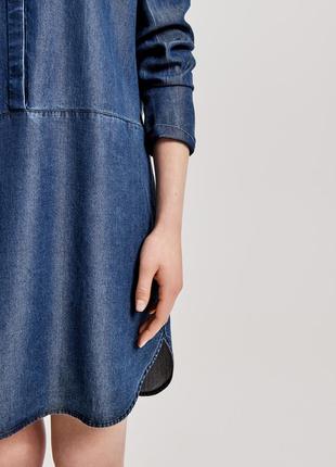 Натуральне джинсове сукню сорочка довжини міді з 100% лиоцелла від opus (німеччина)5 фото