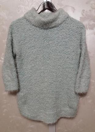 Нежно-бирюзовый свитер травка george2 фото
