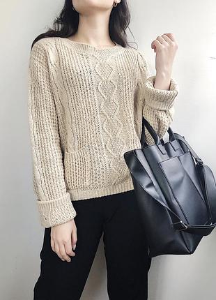 Светр кофта оверсайз об'ємний теплий з кишеньками