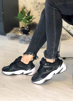 Nike m2k teckno black white. жіночі демісезонні кросівки найк. осінні