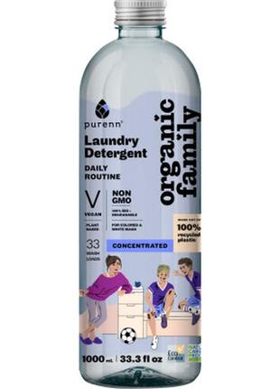 Гель для стирки purenn organic family daily routine для цветных и белых вещей с малиной 1 л (4751024880432)