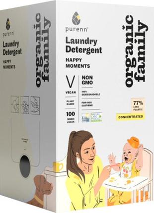 Гель для прання purenn organic family happy moments для дитячих речей з ромашкою 3 л (4751024881002)