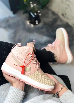 💖nike lunar force 1 duckboot pink💖 женские кроссовки ❄️евро-зима❄️найк