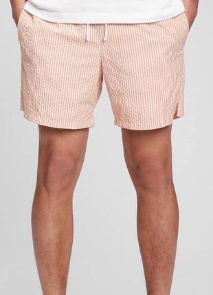 Летние шорты gap drawstring short seersucker red