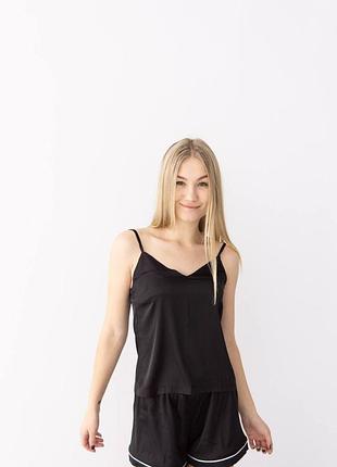 Изысканная шелковая пижама. шелковая майка и шорты. легкая пижама