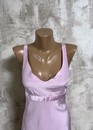 Розовое шелковое платье(031)4 фото