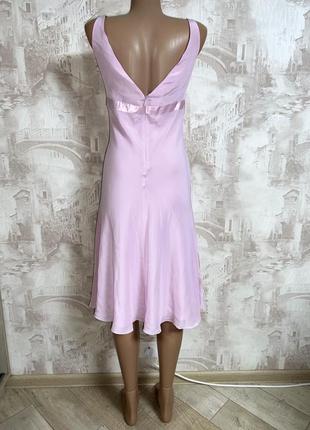 Розовое шелковое платье(031)3 фото