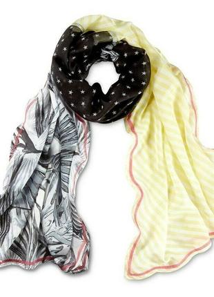 Яркий воздушный шарф-снуд, палантин - tcm tchibo германия большой размер 192х802 фото