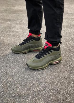 💎nike air max 95 sneakerboot olive💎зимние кроссовки найк.