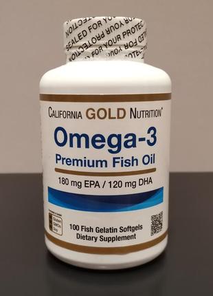 Супер ціна — california gold риб'ячий жир omega 3/омега 3 — 100 капсул/сша1 фото
