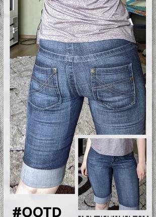 Шорты джинсовые до колена 🌀1 фото