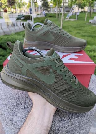 Кроссовки летние, nike pegasus khaki , 40-45 размер, кожа, сетка, оливка, хаки, военные, милитари