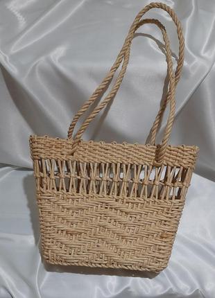 Красивая летняя сумка-корзина handmade