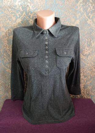 Женская трикотажная блуза рубашка р.44 /46 блузка футболка