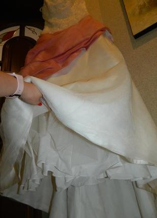 Р. 42-44/xs-s платье свадебное, на выпускной или фотосессию белое с розовым nana couture paris4 фото