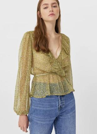 Блуза топ прозора stradivarius