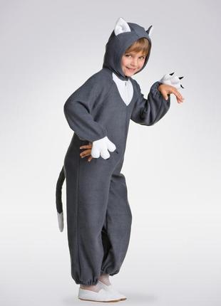 Детский карнавальный костюм котик серый для мальчика