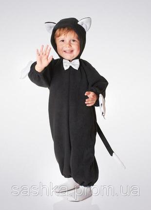 Дитячий карнавальний костюм котик чорний для дівчинки