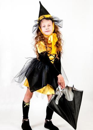 Карнавальный костюм ведьмочка желтая