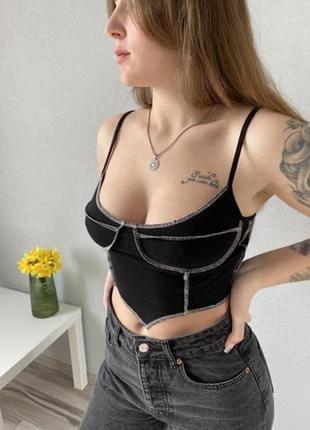 Трендовый топ в стиле "печворк" от shein