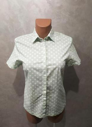 420.комфортная удобная рубашка в принт горошек английского бренда marks &amp; spencer