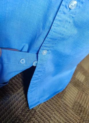 Блакитна сорочка рубашка від gant color oxford батал ☕ розмір xxl/54-56рр8 фото