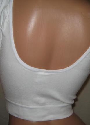 Топ bra безшовний ouno 95% коттон, розміри 3xl/4xl і 5xl/6xl (80-100 чашка d-е)  білий5 фото