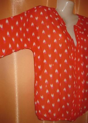 Легкая прозрачная шифоновая блуза туника с резинкой по низу gap км1670супер на море на пляже на жару3 фото