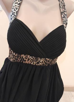 Шикарне плаття сукня з оголеною спиною вечірня сукня  леопардовий принт2 фото