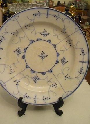 Антикварная тарелка - 24.5 см фарфор villeroy boch 1874 - 1909 годы германия №3