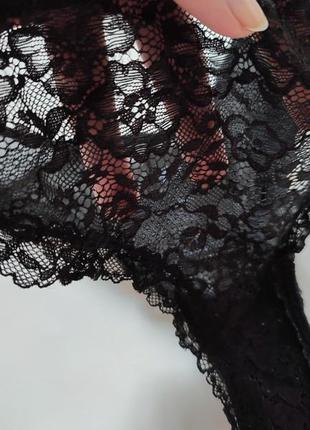 Стринги черные прозрачное кружево сеточка сетка трусы бразильяны женские танга бикини4 фото