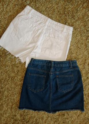 Белые шорты / джинсовая юбка3 фото