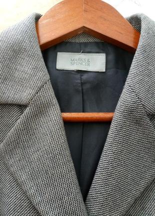 Шерстяной приталенный серый пиджак от marks&spenser4 фото