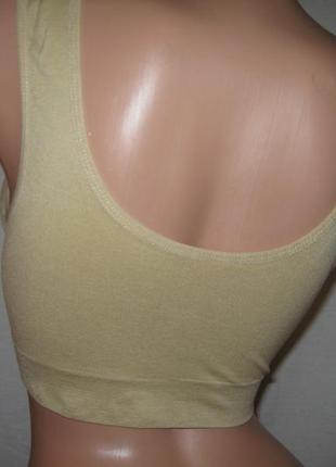 Топ bra бесшовный ouno 95% коттон размеры 3xl/4xl и 5xl/6xl (80-100 чашка d-е) бежевый2 фото