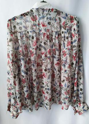 Рубашка цветочный принт вышивка zara из новых коллекций /7868/7 фото