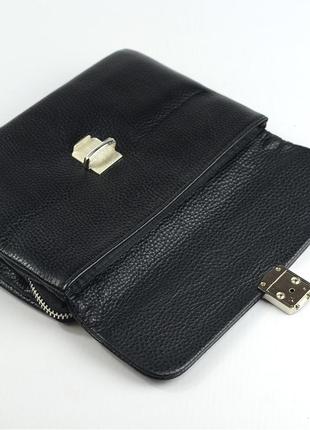 Мужской кожаный клатч кошелек на защелке, маленькая деловая сумочка клатч из натуральной кожи7 фото