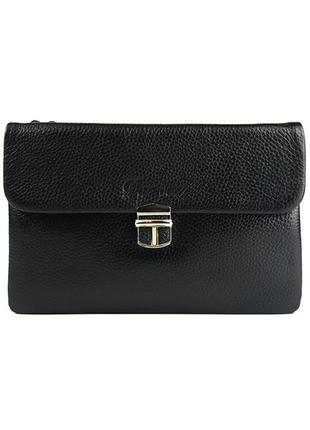 Мужской кожаный клатч кошелек на защелке, маленькая деловая сумочка клатч из натуральной кожи2 фото
