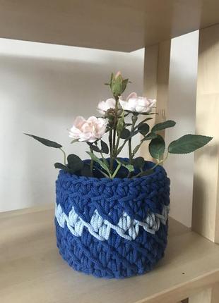 Декоративная корзина для хранения безделушек, стильное кашпо для цветов, ручная работа