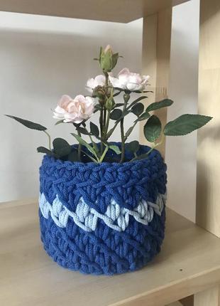 Декоративная корзина для хранения безделушек, стильное кашпо для цветов, ручная работа
