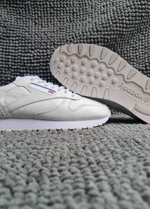 Мужские белые кроссовки reebok (нат. кожа) classic leather 36,40,44,45р. reebock-16 фото