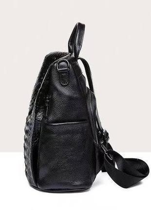 Женский городской кожаный рюкзак сумка трансформер 2 в 1 рептилия, сумка-рюкзак женская натуральная кожа8 фото