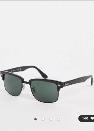 Культові ray-ban squared clubmaster rb4190 877 сонцезахисні окуляри клабмастер матова оправа зелені