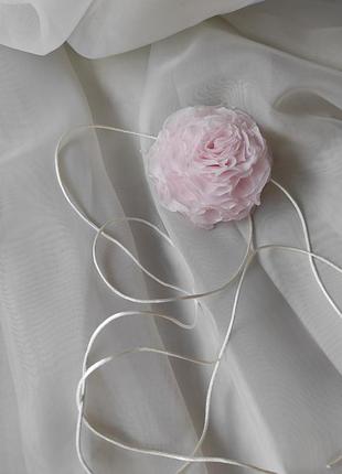 Чокер розовая роза, чокер цветок розовая, чокер, розовый