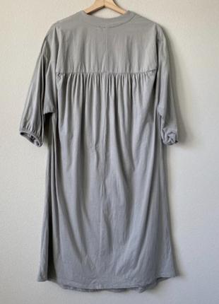Серое хлопковое платье батал платья свободного кроя zara серое просторное платье широкое платье с хлопка5 фото