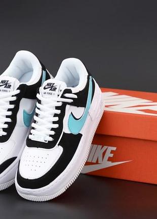 Женские кроссовки nike air force 1 shadow black white 37-38-39